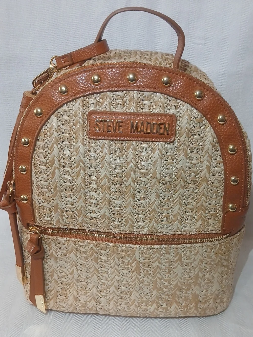 Steve Madden Woven Straw Mini Backpack NWOT